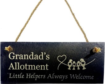 Personalised Hearts And Birds Black Slate Garden Plaque Engraved