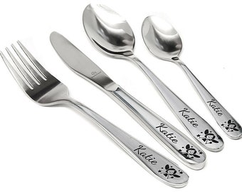 Personalise Childs 4pc Fairy Cutlery Set Engraved