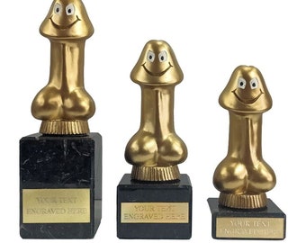 Knob Head, Willy, Dick Trophy Humorous Funny Award Personalised