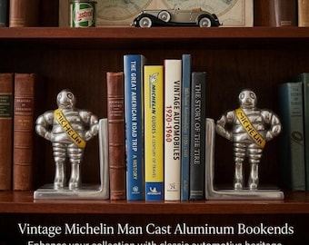 Vintage-Style Cast Aluminum Michelin Man Bookends