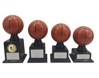 Engraved Orange Basketball Trophy Award In 4 Sizes Personalised