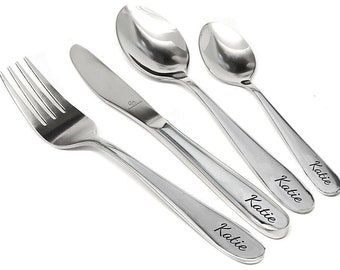 Personalised Childs 4pc Cutlery Set Engraved