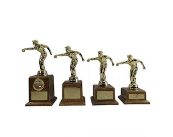 Engraved Gold Pétanque Boules Player Trophy Award 4 Sizes Personalised