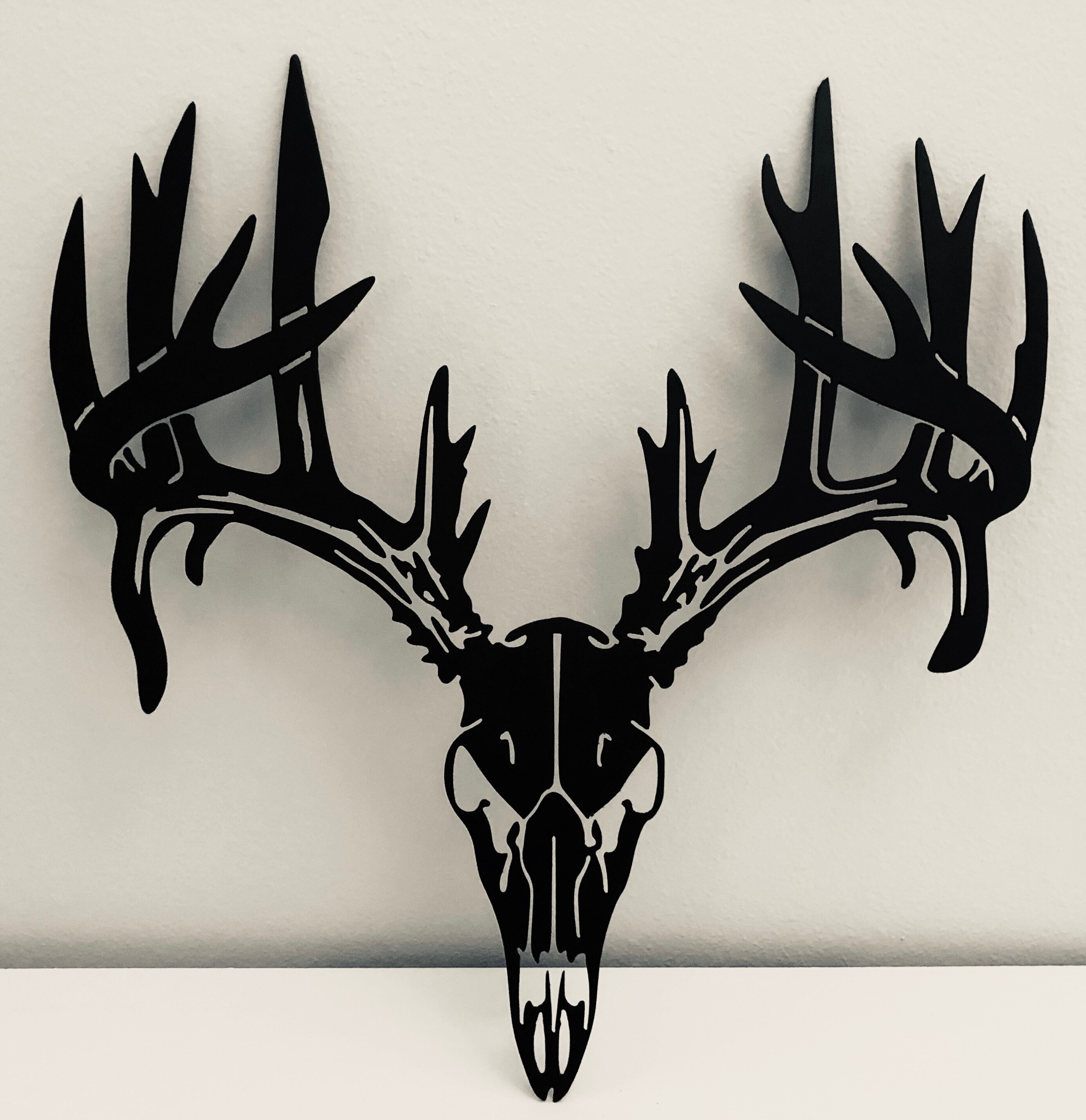 European Deer Skull Wall Hanging Metal Art Etsy