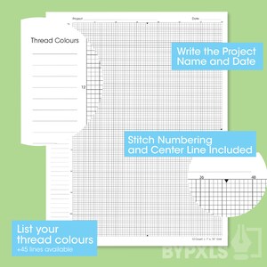 Aida 12 Count Cross Stitch Graph Paper (PDF Download) - Etsy