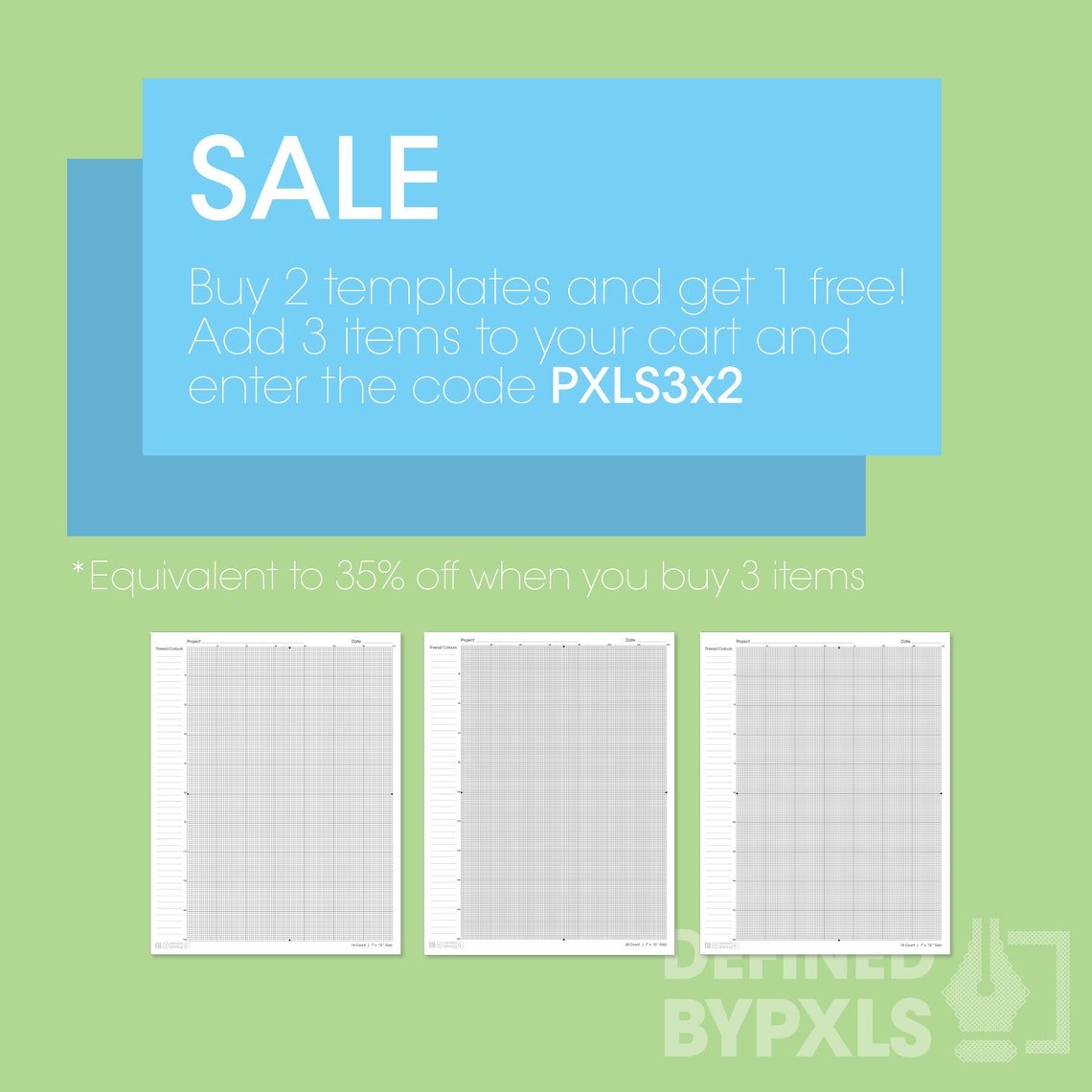 PRINTABLE Aida 14 Cross Stitch Graph Paper Letter/a4 14 Fabric Counts