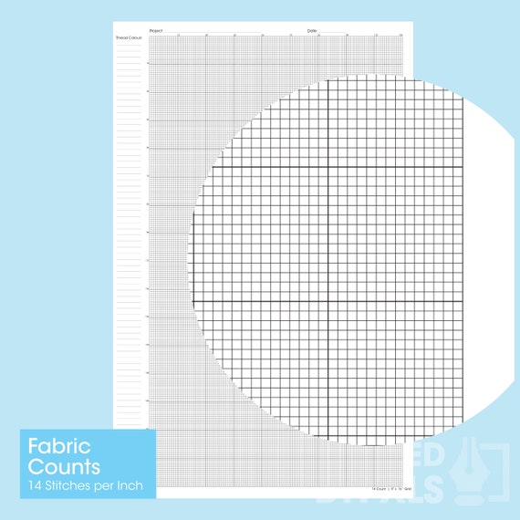 Aida 14 cross stitch graph paper: tabloid/ledger printable (pdf ...