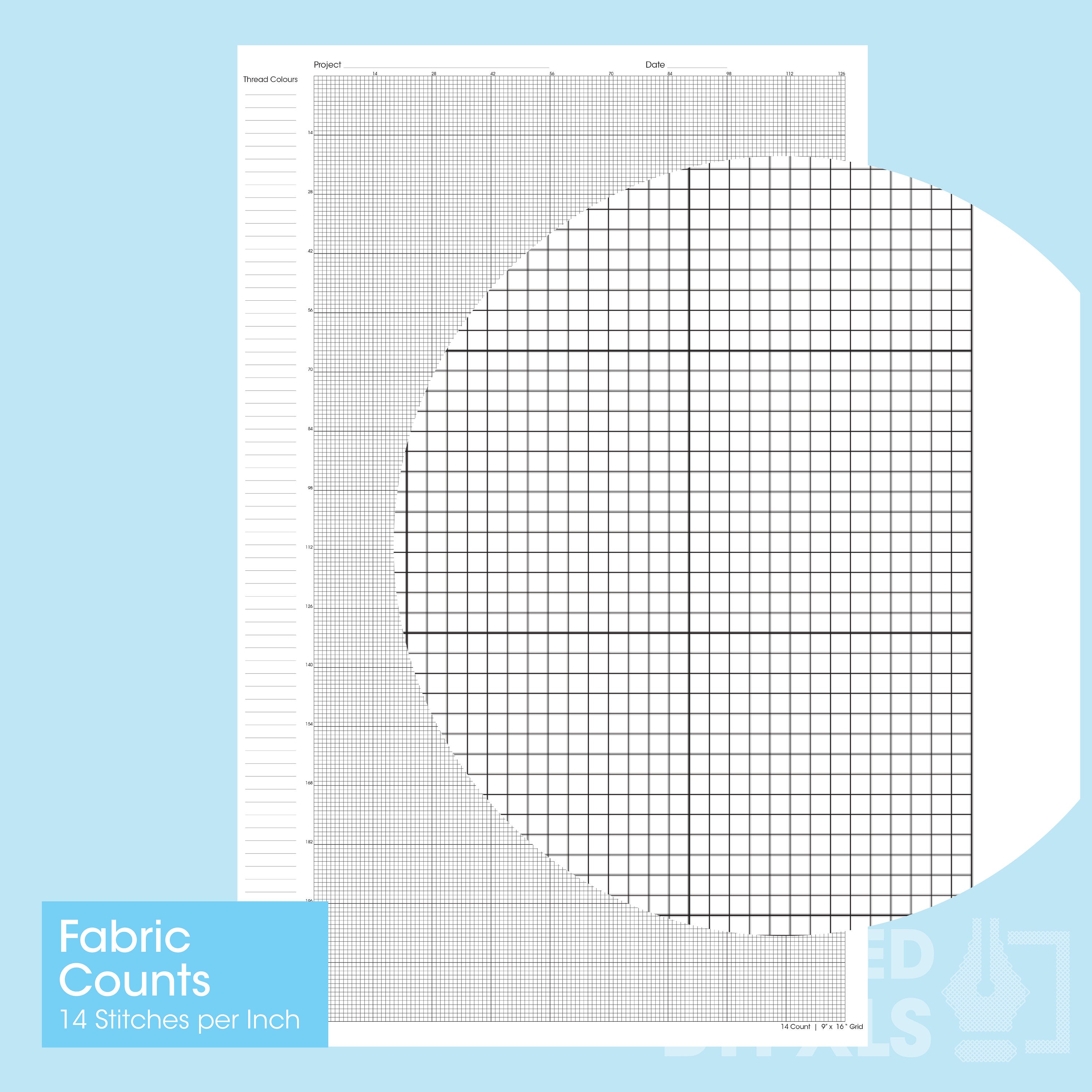 PRINTABLE Aida 14 Cross Stitch Graph Paper Tabloid / Ledger / Bsize
