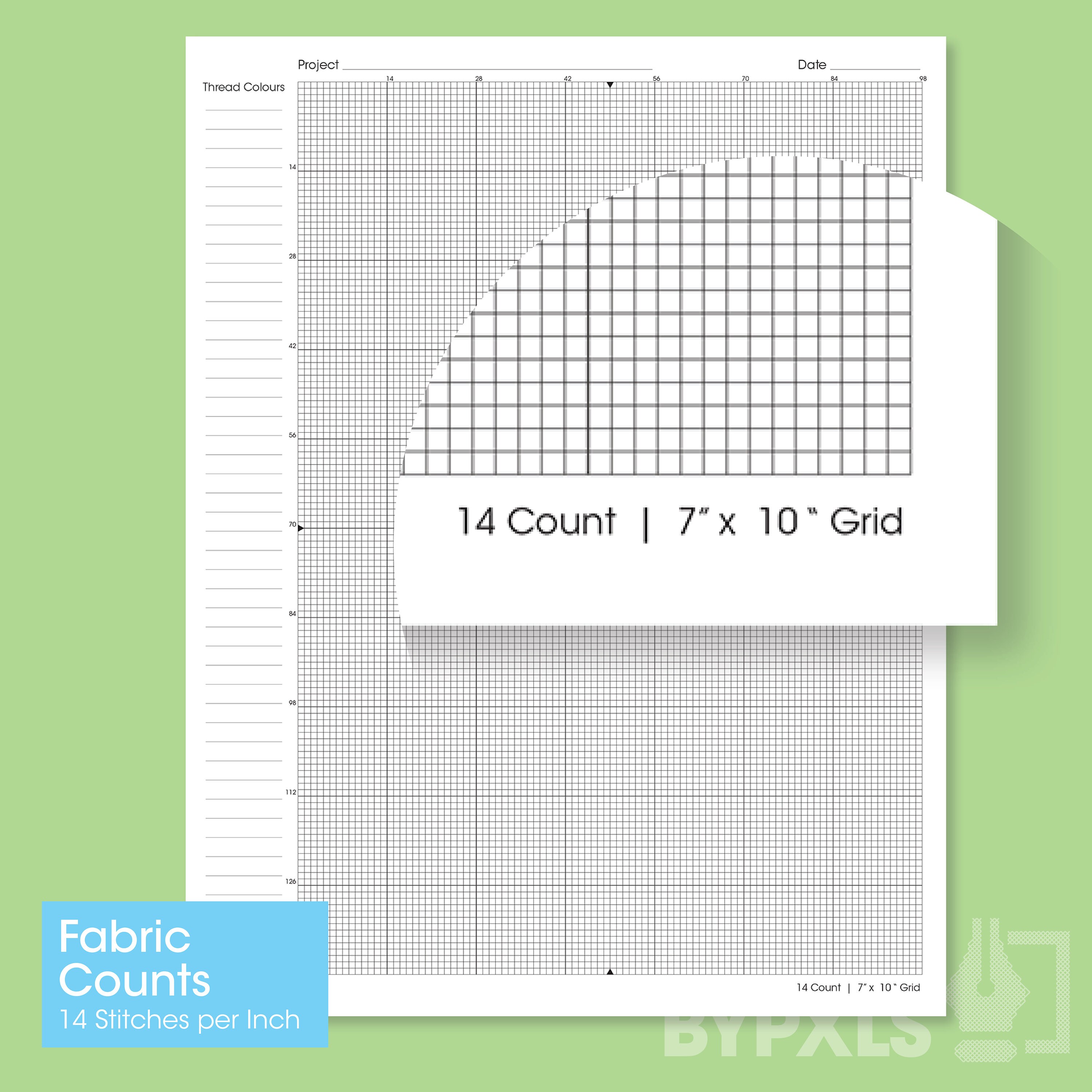 PRINTABLE Aida 14 Cross Stitch Graph Paper Letter/a4 14 Fabric