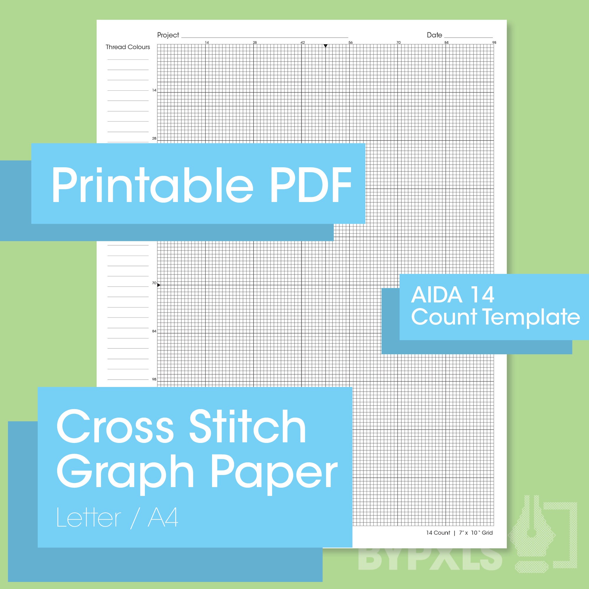 10 Pack of Large Sheet Format 1/4 Graph Paper 36 X 24 Blue Lines 
