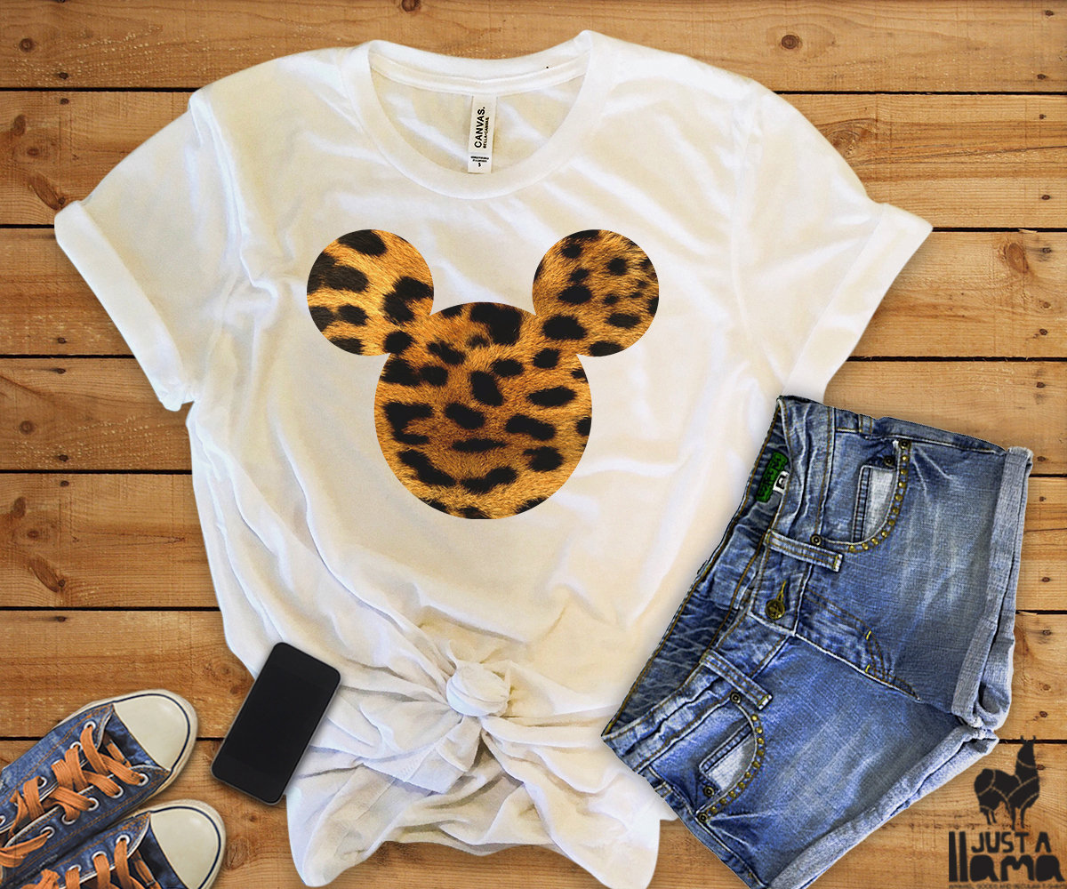 Mickey Mouse shirt Mickey head shirt Disney shirts Leopard Etsy