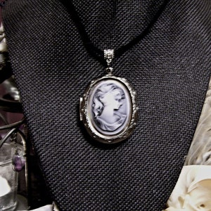 VICTORIAN NECKLACE | Cameo Locket | Long Hair Silhouette |  Elegant Aesthetic