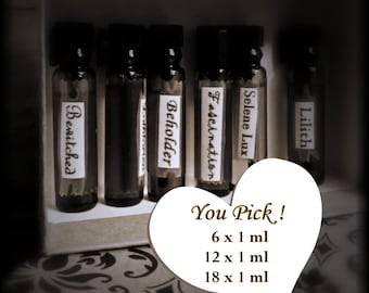 BUILD YOUR OWN Perfume Oil Sample Set | 1ml Vial | Choose 6, 12, or 18 | Customized Fragrance | Gift