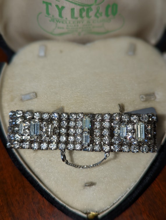 Stunning Mid Century Rhinestone Bracelet - image 7