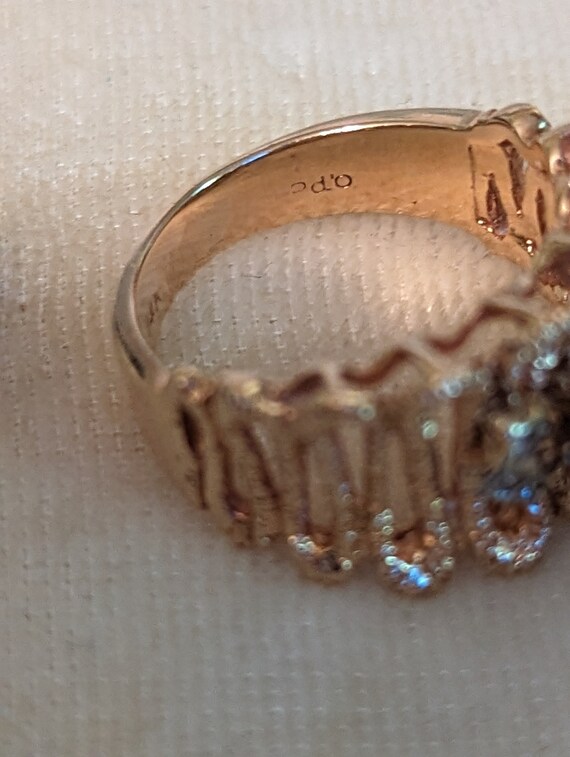 Unusual Abstract 14k Diamond Ring - Gem