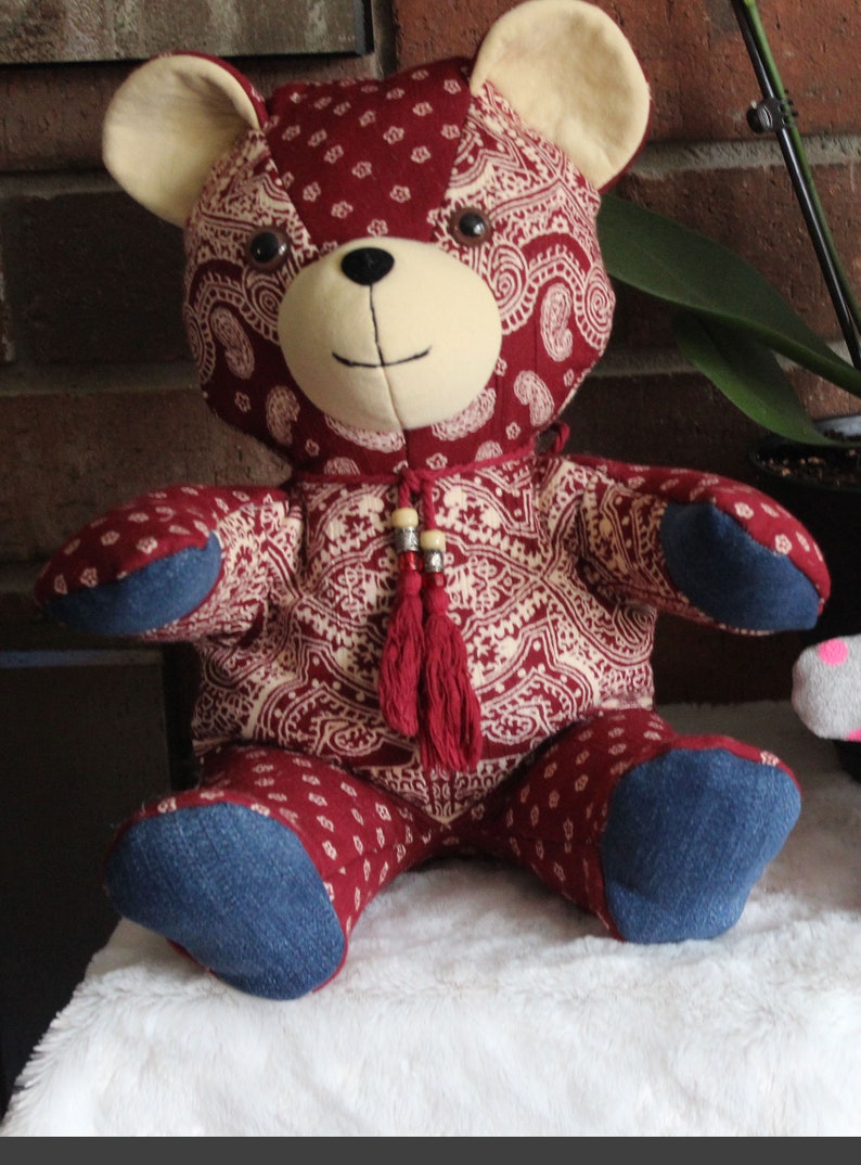 Custom Bear Keepsake Bear recycled bear Keepsake Memory Bear Custom Memory Bear from loved ones clothing Memory Bear Heirloom Bear