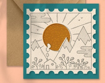 Sun illustrated card