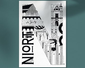Carte illustrée Niort