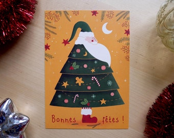 Greeting card Santa Claus Sapin