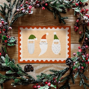 Carte de vœux // Timbre Famille Santa 1 carte