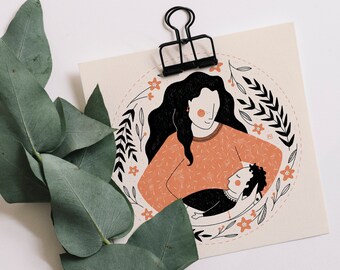 Illustrated card Mom