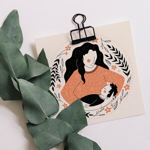 Carte illustrée Maman