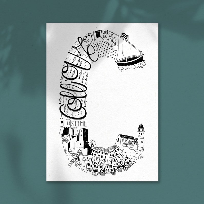 Carte illustrée Collioure 画像 1