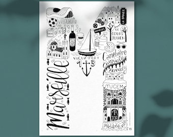 Carte illustrée Marseille