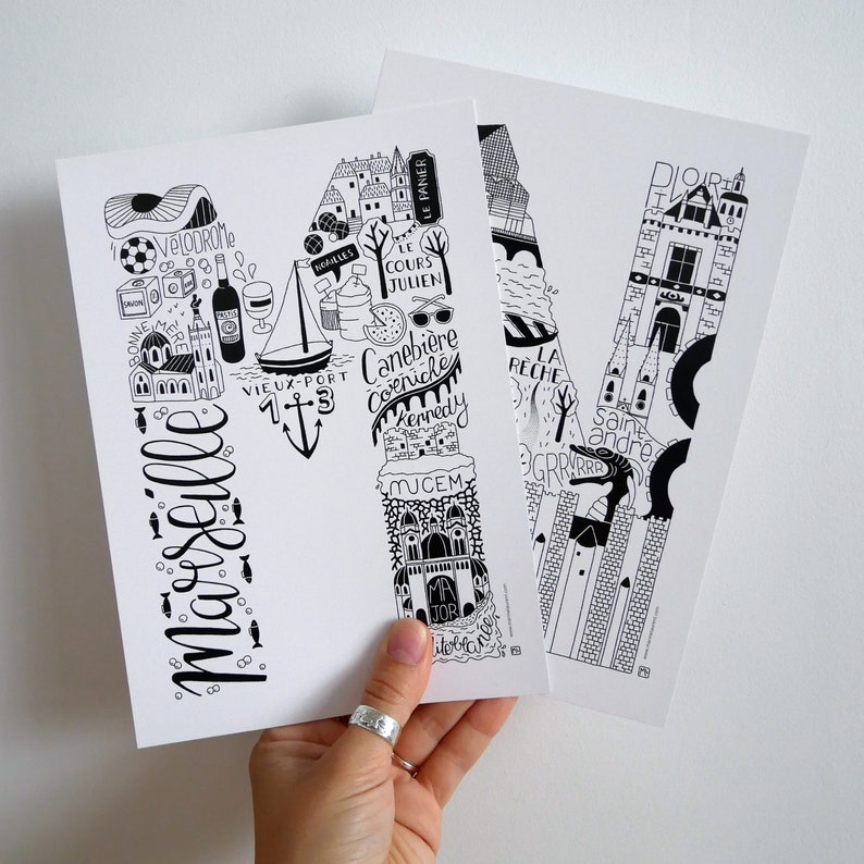 Carte illustrée Marseille 画像 4
