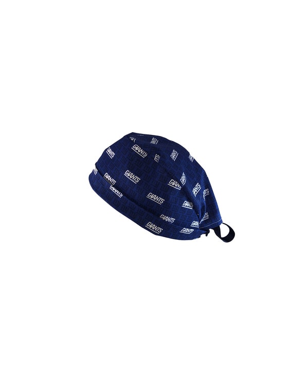 New York Giants NFL Football Small Print Tie Back Scrub Cap, Nurse Hat, Surgical Cap, Operating Room. With or Without Ponytail Holder.