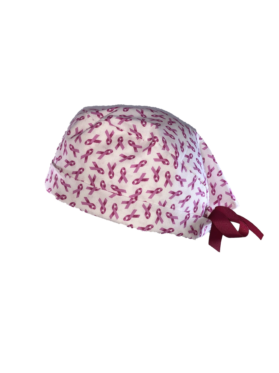 Pink Ribbon Tie Back Scrub Cap, Nurse Hat, Surgical Cap, OR Cap ...