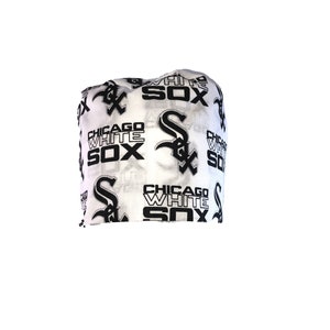 May include: White fabric headband with a black and white repeated pattern of the Chicago White Sox logo and the words "Chicago White Sox".