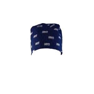 May include: A blue and white patterned fabric headband with the word "Giants" repeated throughout the design.