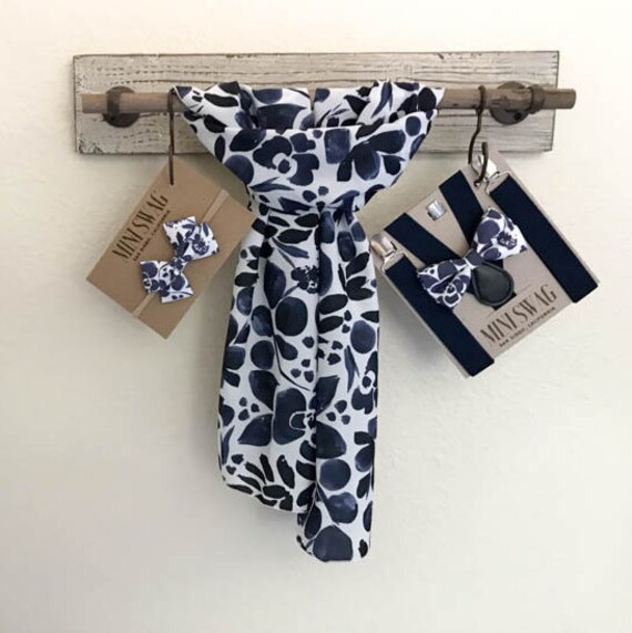 Navy Floral Matching Mother Son Outfits Boys Floral Bow Tie Etsy