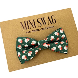 Gravata borboleta de Natal do Papai Noel (verde escuro) --- PERFEITA para presentes de Natal, roupas de Natal, bebês, crianças pequenas, meninos e tamanhos adultos