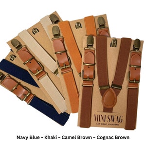 Veganistische leren bretels met gesp - 4 kleuren - MATEN BABY-VOLWASSEN!