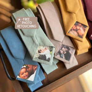 Custom Photo Tie Patch | Picture for Necktie | Groom or Father-Of-The-Bride Gift, Wedding, Memorial, (Permanent + Washable) Sticker