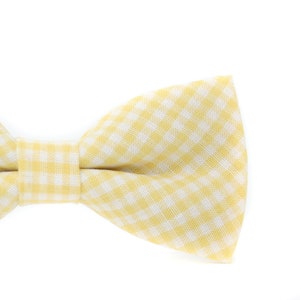 Yellow Gingham Plaid Bow Tie --- PERFECT for Ring Bearer or Page Boy Outfit, Cake Smash, 1st Birthday, Baby, Toddler, Boys