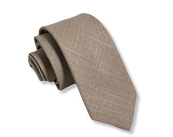 Taupe Neckties, Bow Ties, + Pocket Squares (Birdy Grey Taupe) (Kennedy Blue Latte) (Davids Bridal Biscotti)