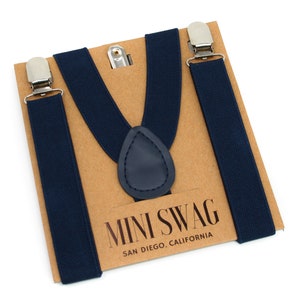 Navy Blue Suspenders --- Baby-Men&#39;s SIZES --- PERFECT for Wedding, Ring Bearer Outfit, Groomsmen, Page Boy, 1st Birthday, Cake Smash