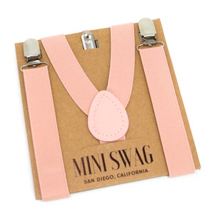Blush Pink Suspenders --- Baby, Toddler, Youth, and Men&#39;s Sizes --- PERFECT for Ring Bearer, Page Boy, Groomsmen, Wedding Braces, Dusty Rose