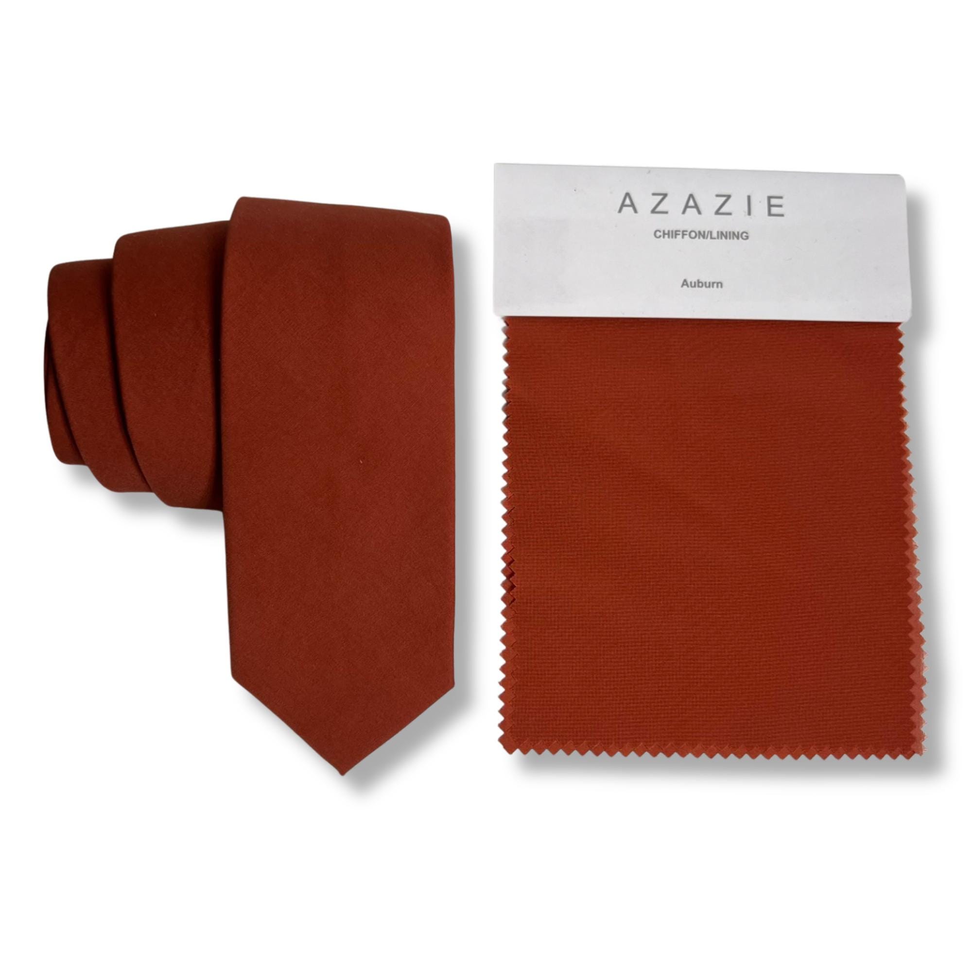 Azazie Auburn Necktie or Bow Tie --- Perfect for Groomsmen, Ring Bearer, Wedding, Davids Bridal, Spice, Burnt Orange, Sienna