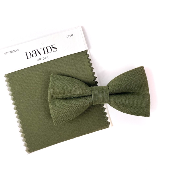 Olive Green Bow Tie --- PERFECT for Groomsmen, Ring Bearer, Page Boy Outfit, Wedding, David's Bridal Martini Olive, Army, Moss, Cake Smash