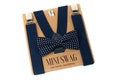 Navy Dot Bow Tie & Navy Suspenders - PERFECT for Groomsmen, Ring Bearer or Page Boy Outfit, Cake Smash, Baby - Adult Sizes