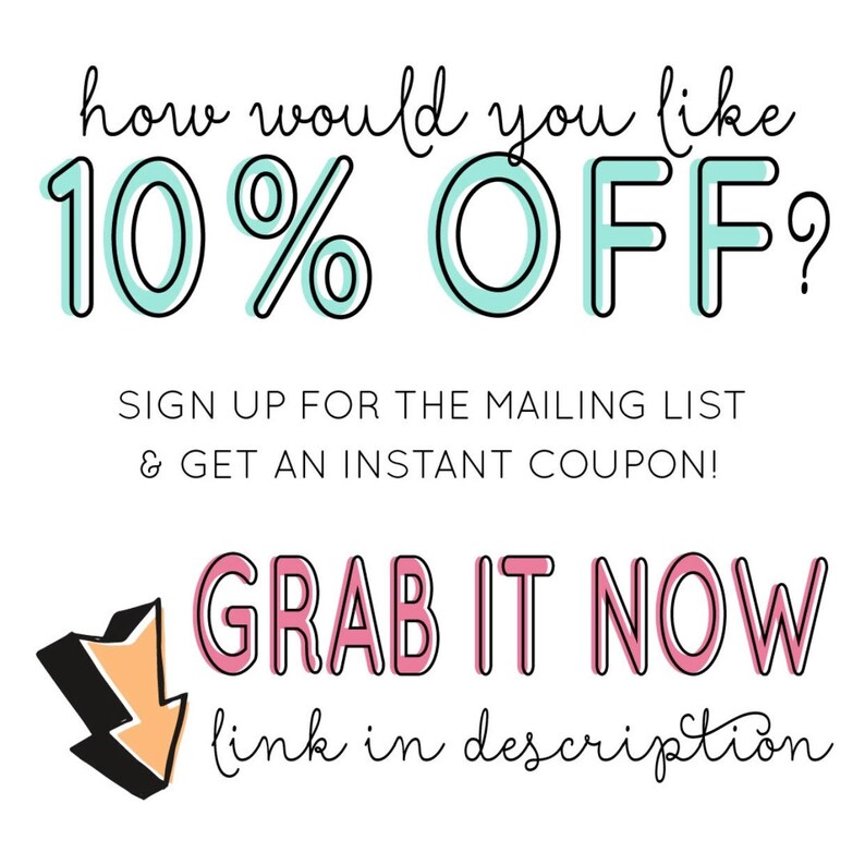 May include: White background with text in a handwritten style. The text reads "how would you like 10% OFF?" in black, with the numbers outlined in teal. Below, it says "SIGN UP FOR THE MAILING LIST & GET AN INSTANT COUPON!" and "GRAB IT NOW link in description".