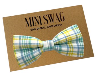 Spring Plaid DOG or CAT Bow Tie --- PERFECT for Easter Gift, Spring Outfit, Pet Lover, Collar Accessories, Animal
