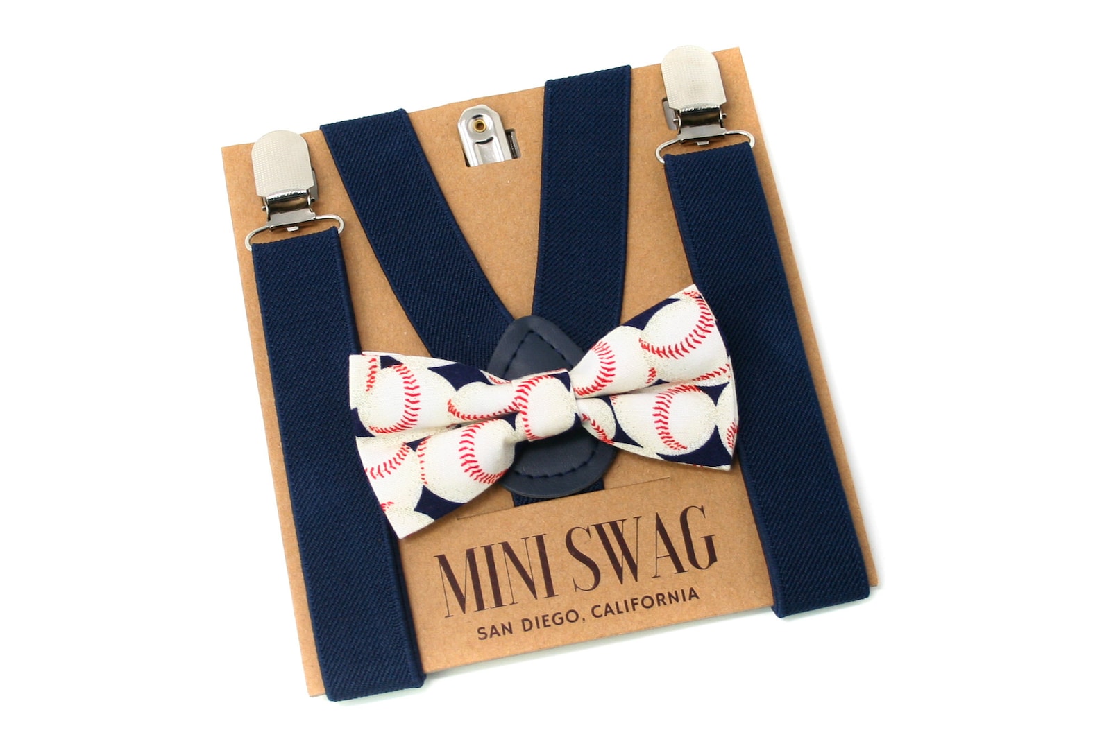 Baseball Bow Tie and Navy Blue Suspenders PERFECT for Boys Etsy