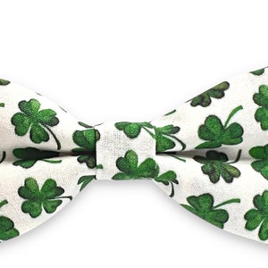 Green Shamrock Bow Tie PERFECT for St Patricks Day Outfit, Clover, Cake Smash, 1st Birthday, Baby, Toddler, Adults image 1