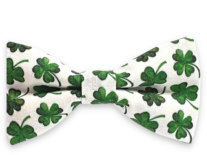 Green Shamrock Bow Tie PERFECT for St Patricks Day Outfit, Clover, Cake Smash, 1st Birthday, Baby, Toddler, Adults image 1
