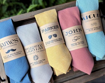 Regalo personalizado para padrinos de boda / Envoltura de corbata / Personalización de corbata para la fiesta nupcial